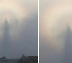 Man who scaled mountain for first sunrise of 2020 captures photo of figure in the clouds