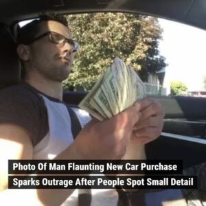 Photo Of Man Flaunting New Car Purchase Sparks Outrage After People Spot Small Detail