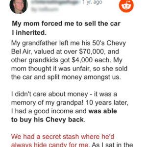 Mother Forced Son to Sell the Car He Inherited – He Buys It Back and Finds His Grandfather’s Hidden Secret