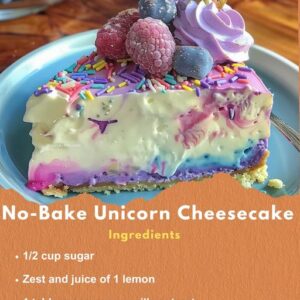 No-Bake Unicorn Cheesecake