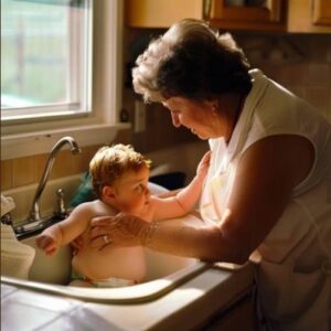 I was HORRIFIED to see my MIL bathing my son in a sink, WHERE WE WASH THE DISHES