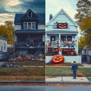 2/2 Boy Decks Out An Old Lady’s House For Halloween To Make Her Feel Like The Holiday Is Worth Celebrating