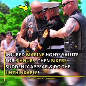 (VIDEO)Injured Marine Holds Salute For 3 Hours, Then Bikers Suddenly Appear & Do The Unthinkable!