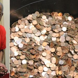 Man collects pennies for 45 yrs leaving bank tellers at a loss for words when he arrives to cash in