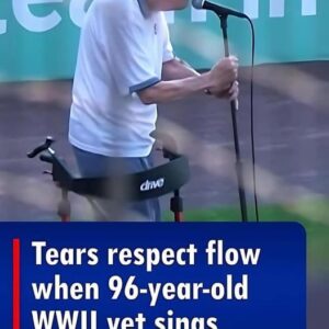 TEARS AND RESPECT FLOW AS 96-YEAR-OLD WWII VETERAN SINGS NATIONAL ANTHEM