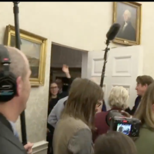 WATCH: Biden Staffers “Screaming at the Press” to Stop Questions as Brandon Makes “Weird Faces” in Wild “Clown Show” Moment