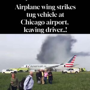 Airplane wing strikes tug vehicle at Chicago airport, leaving driver hospitalized