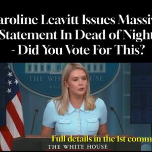 Karoline Leavitt Issues Massive Statement In Dead of Night – Did You Vote For This? Karoline Leavitt Issues Massive Statement In Dead of Night – Did You Vote For This?