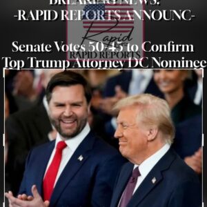 BREAKING NEWS / Senate Votes 50-45 to Confirm Top Trump Attorney DC Nominee