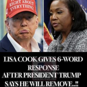 LISA COOK GIVES 6-WORD RESPONSE AFTER PRESIDENT TRUMP SAYS HE WILL REMOVE..!. LISA COOK GIVES 6-WORD RESPONSE AFTER PRESIDENT TRUMP SAYS HE WILL REMOVE..!.