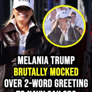 Melania Trump mocked over awkward 2-word greeting to Navy sailors in rare speech